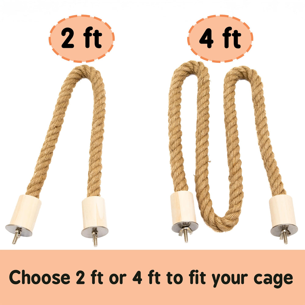 Lovely Little Flyers 3/4 inch rope perch provides comfortable, secure perching for active parrots.
