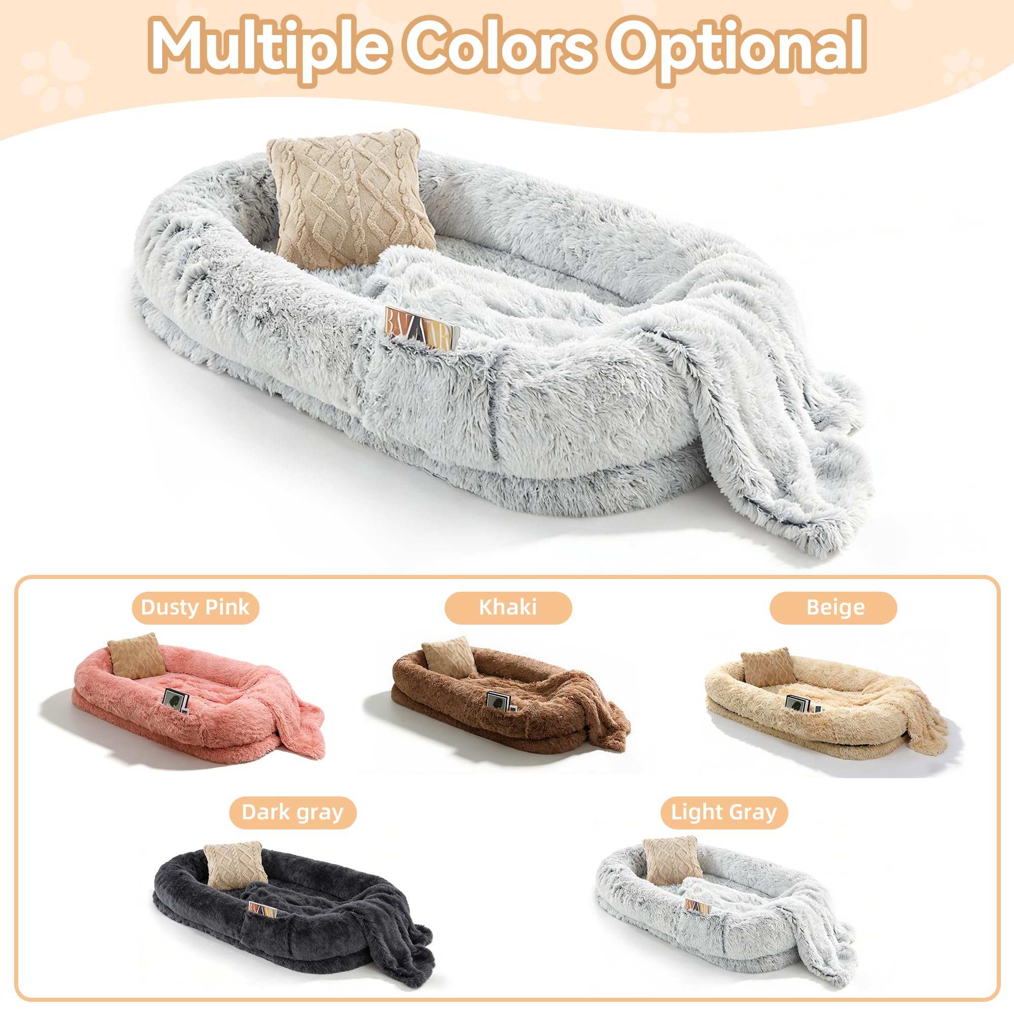 LOVEPals Human Dog Bed multi-function lounge for movie nights and reading breaks.