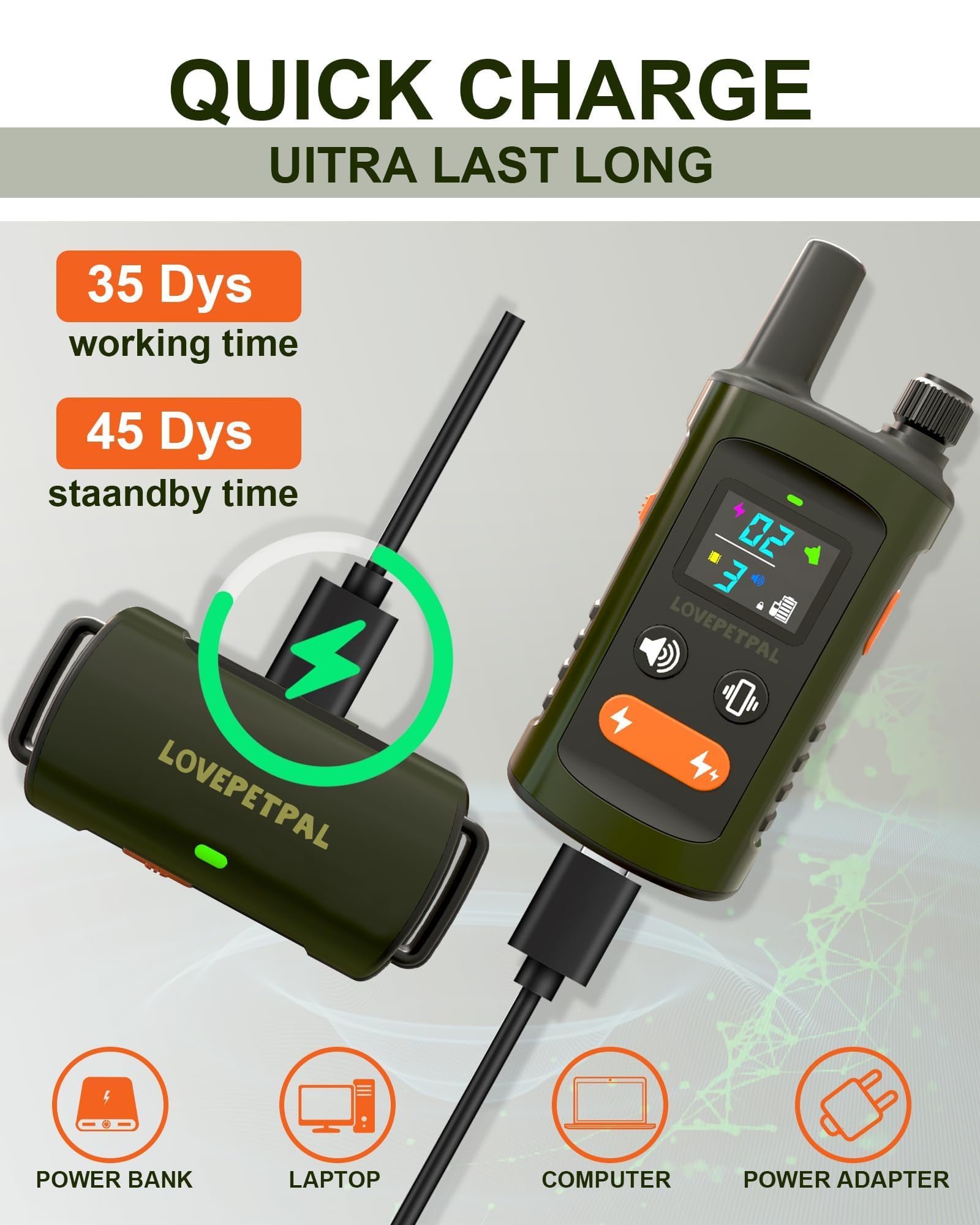 Long-range LOVEPETPAL remote visibility in the park supports recall without shouting.
