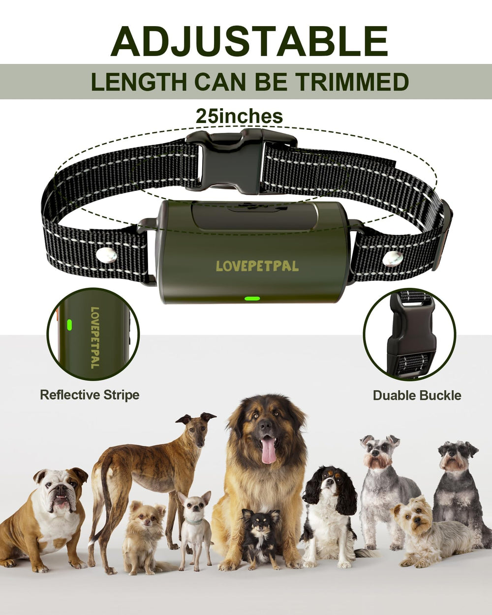 LOVEPETPAL remote control shown enabling two-dog training with dual-channel setup.