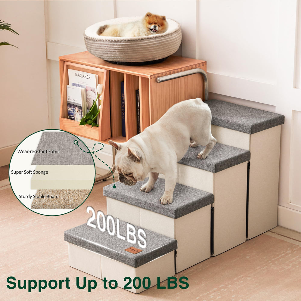 Love's cabin 4-step design helps pets reach couches and beds.