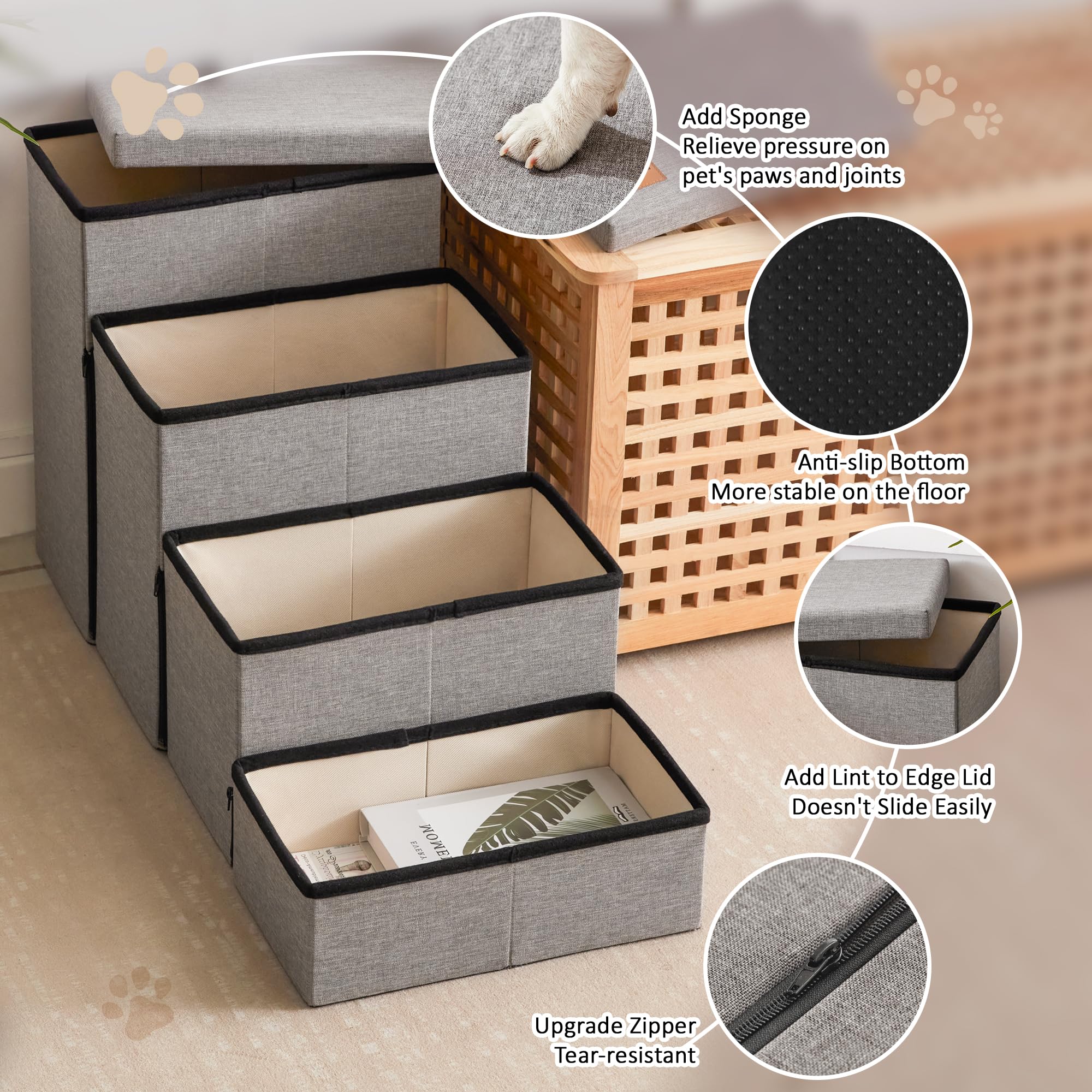 Love's cabin assembly video guides quick setup of dog stairs.