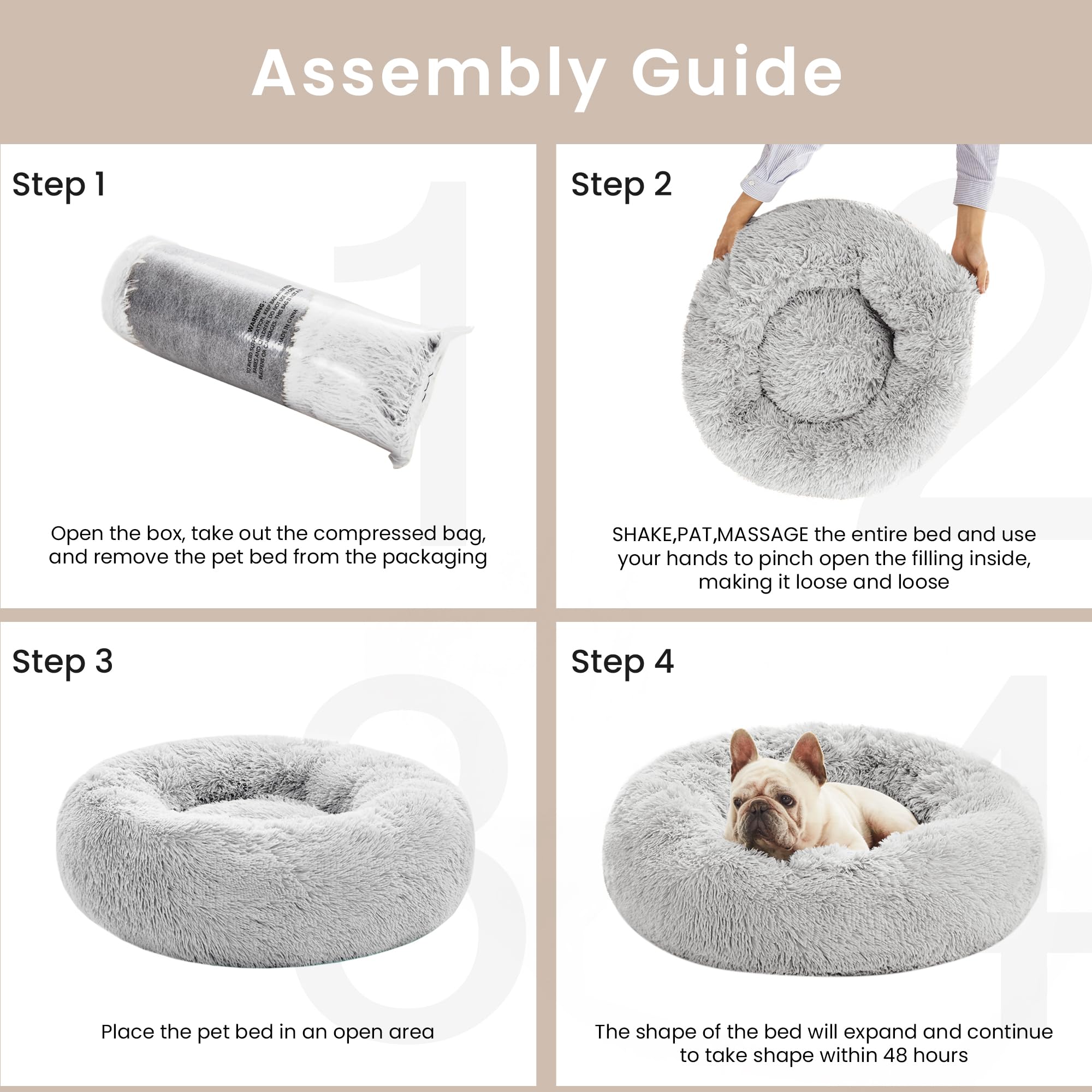 Love's cabin 20x20 inch bed supports pets up to 15 lbs.