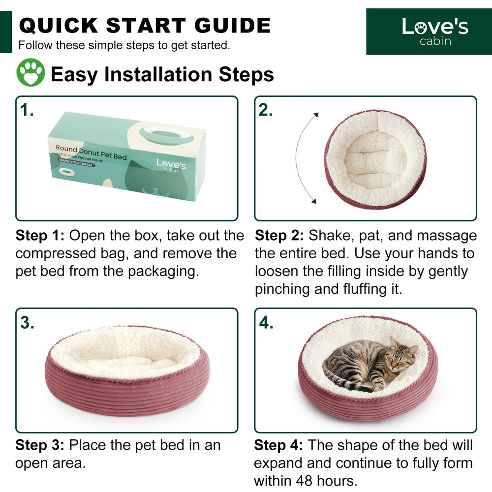 Love's cabin easy-care instructions graphic demonstrates simple washing and care.