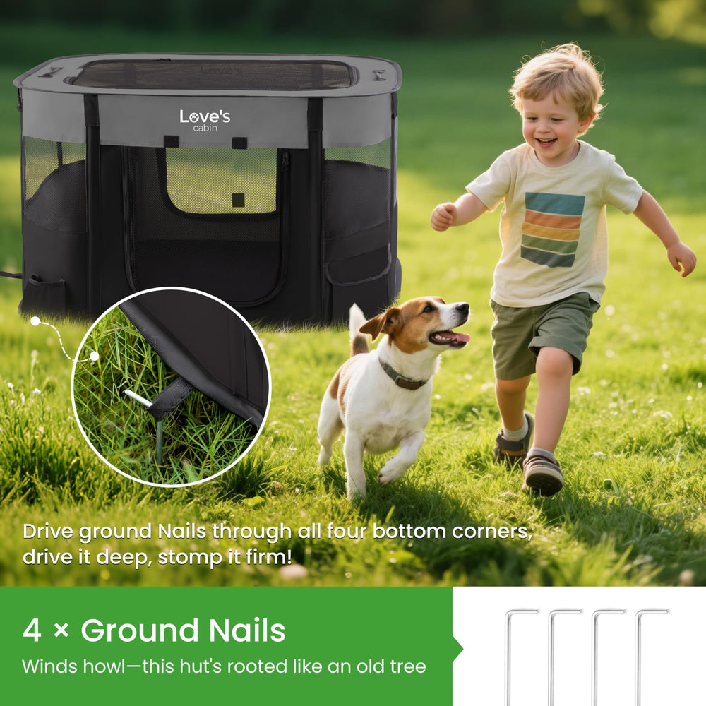 Love's cabin carrying case keeps the playpen organized