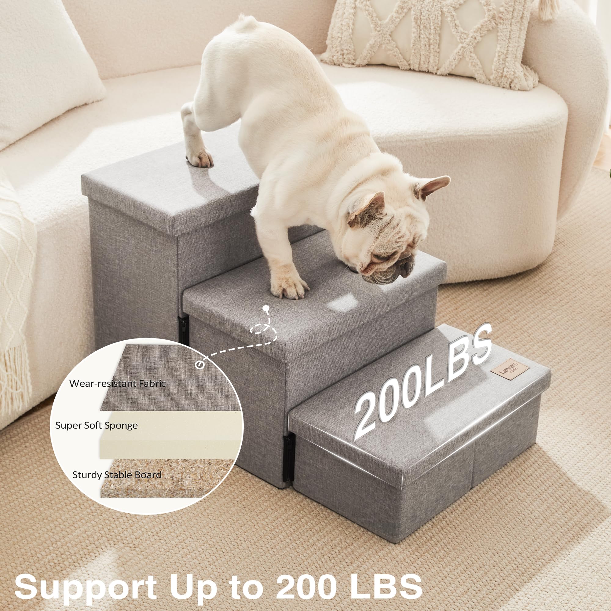 Love's cabin dog stairs 200-lb support for large dogs