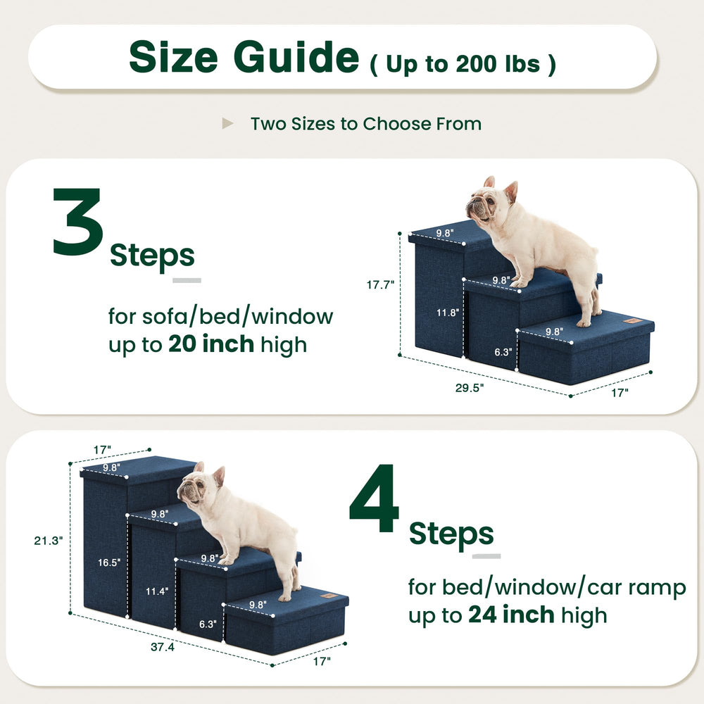 Love's cabin 3-step wider dog stairs provide stable incline on couches.