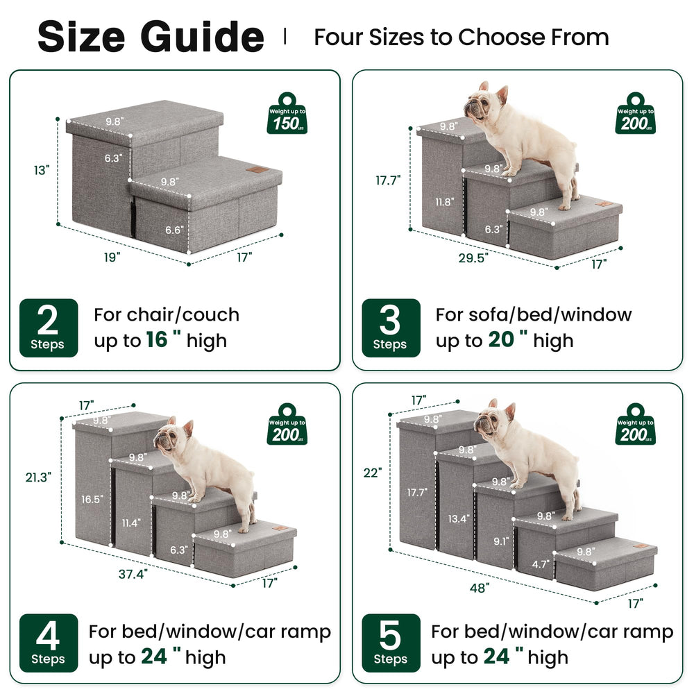 Love's cabin 4-step dog stairs provide sturdy access for pets.