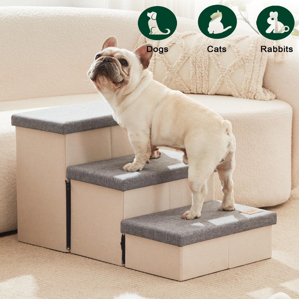 Love's cabin dog stairs support up to 200 lbs for versatile pet access.