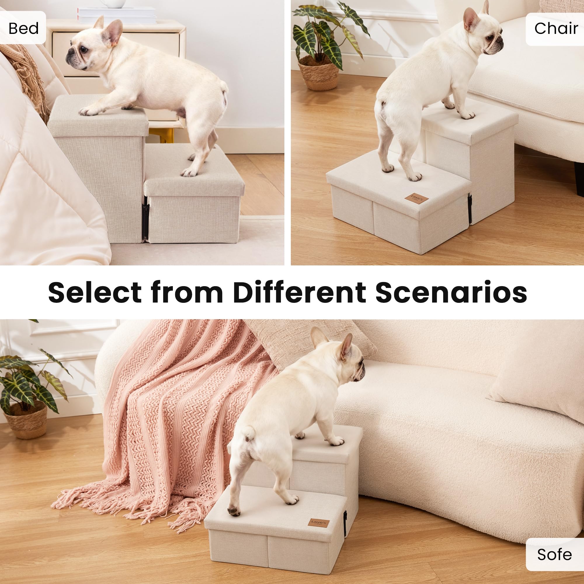 Love's cabin dog stairs compact storage for tidy living spaces