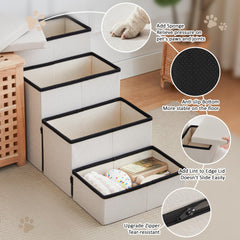 Love's Cabin dog stairs foldable design for easy storage and portability.