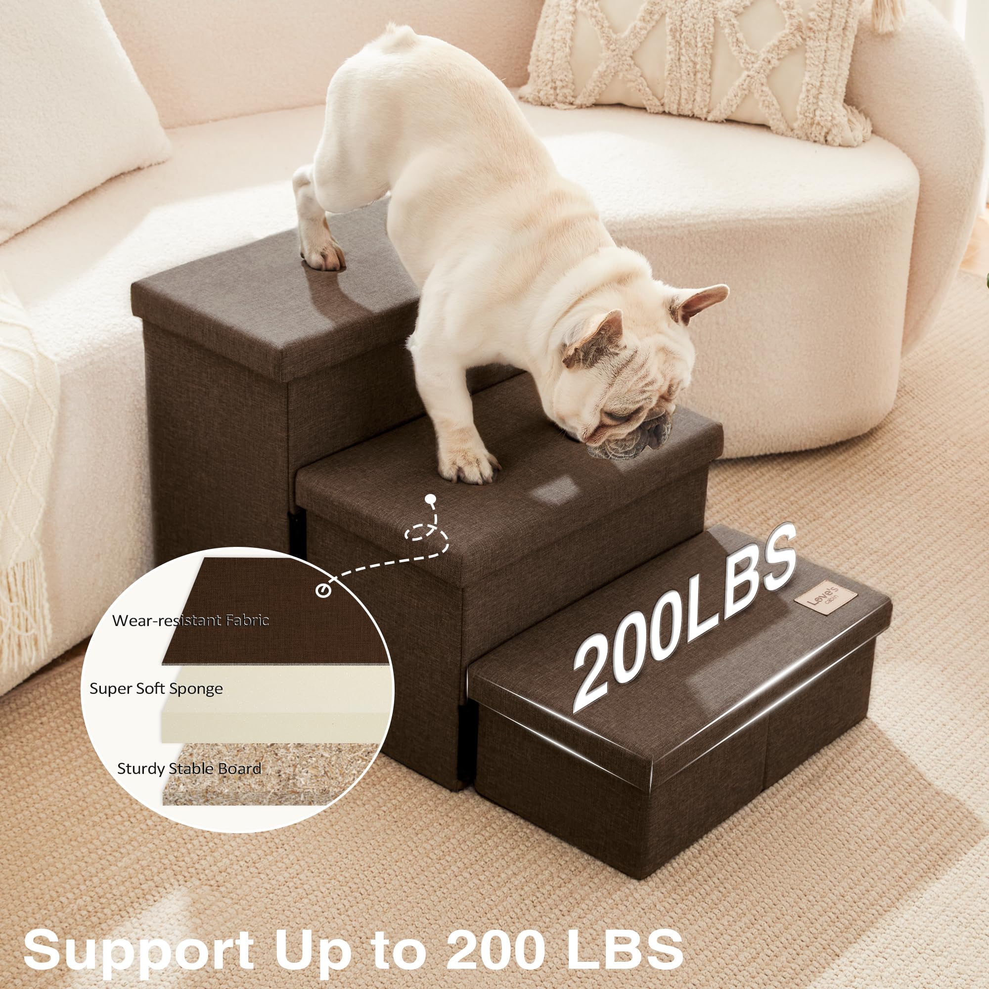 Love's cabin foldable dog stairs for portable use