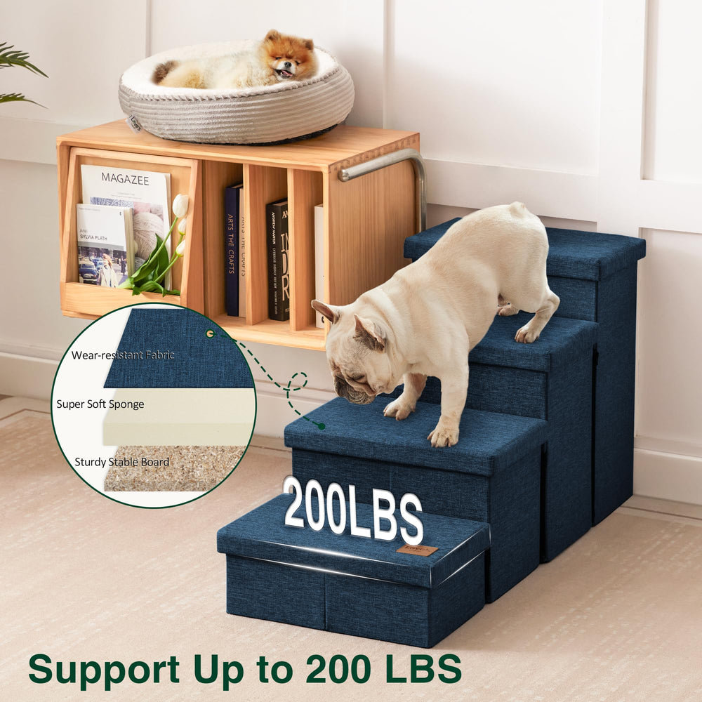 Love's Cabin stairs folded flat for compact storage