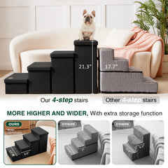 Love's cabin dog stairs feature a non-slip bottom for stable climbing.