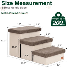 Love's cabin dog stairs non-slip bottom ensures secure climbing.