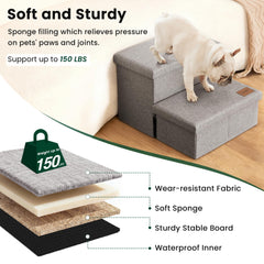 Love's cabin dog stairs 150 lb capacity supports large dogs securely.
