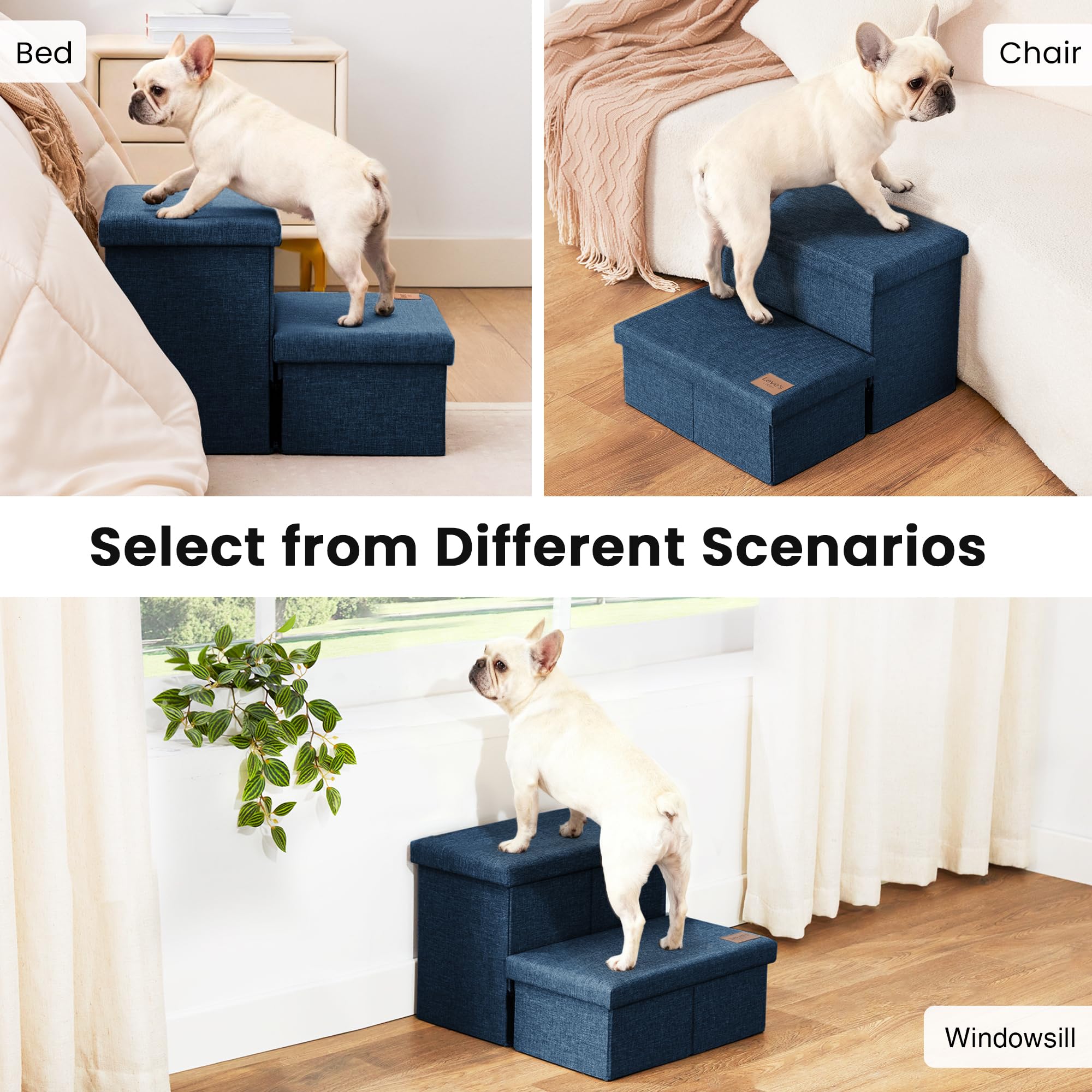 Love's cabin dog stairs portable foldable design for travel and storage