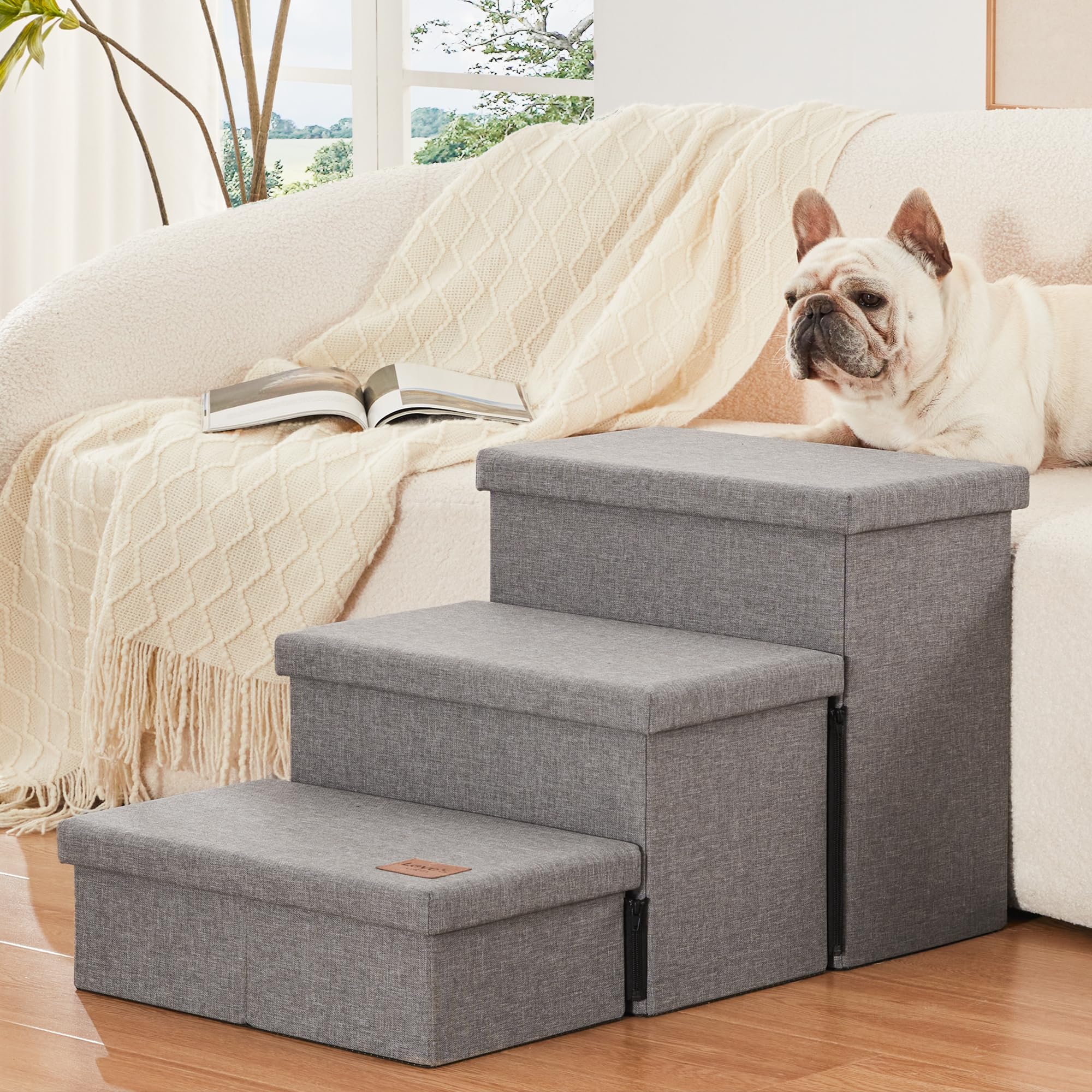 Love's cabin storage under stairs keeps blankets and toys organized