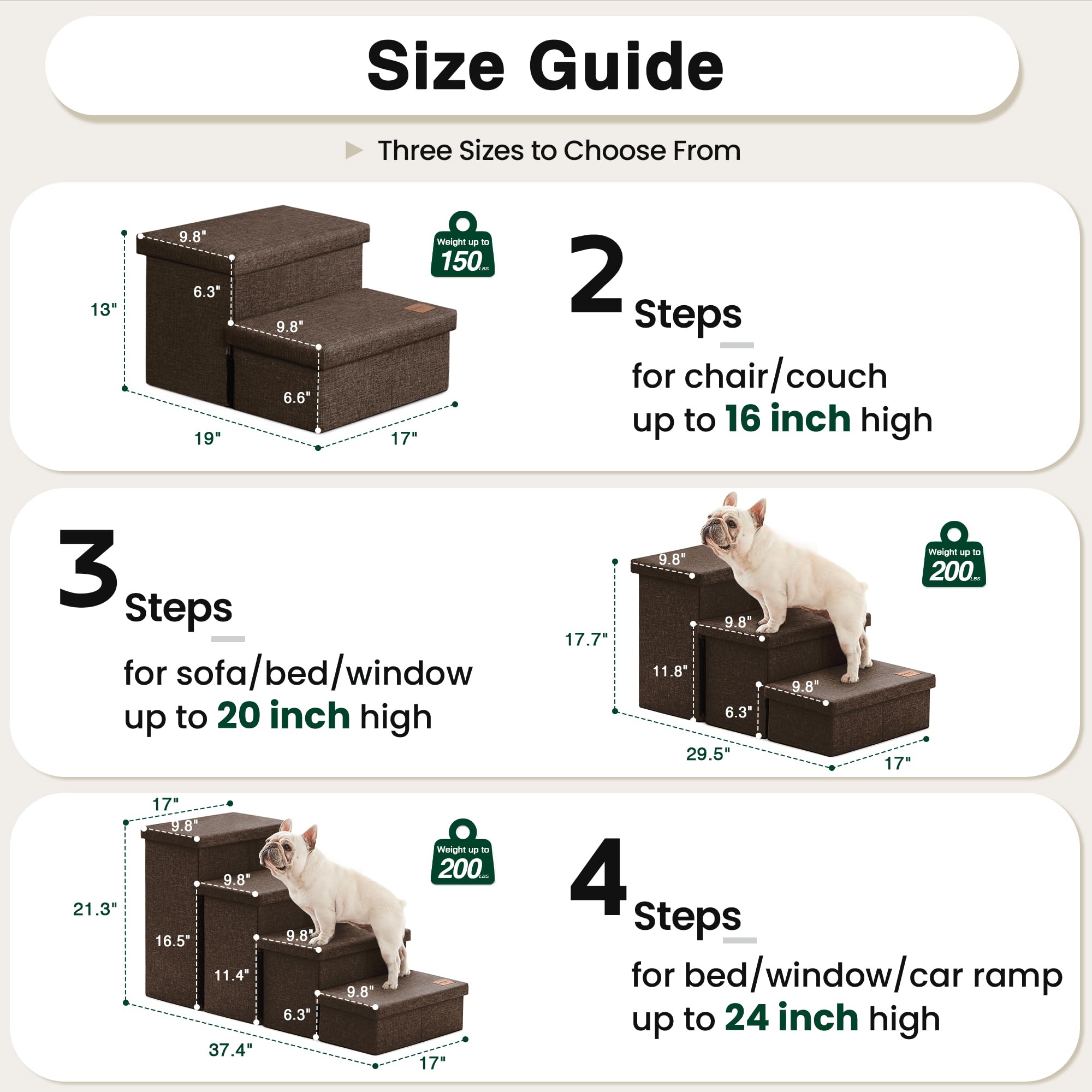 Love's cabin dog stairs with storage under the steps organized