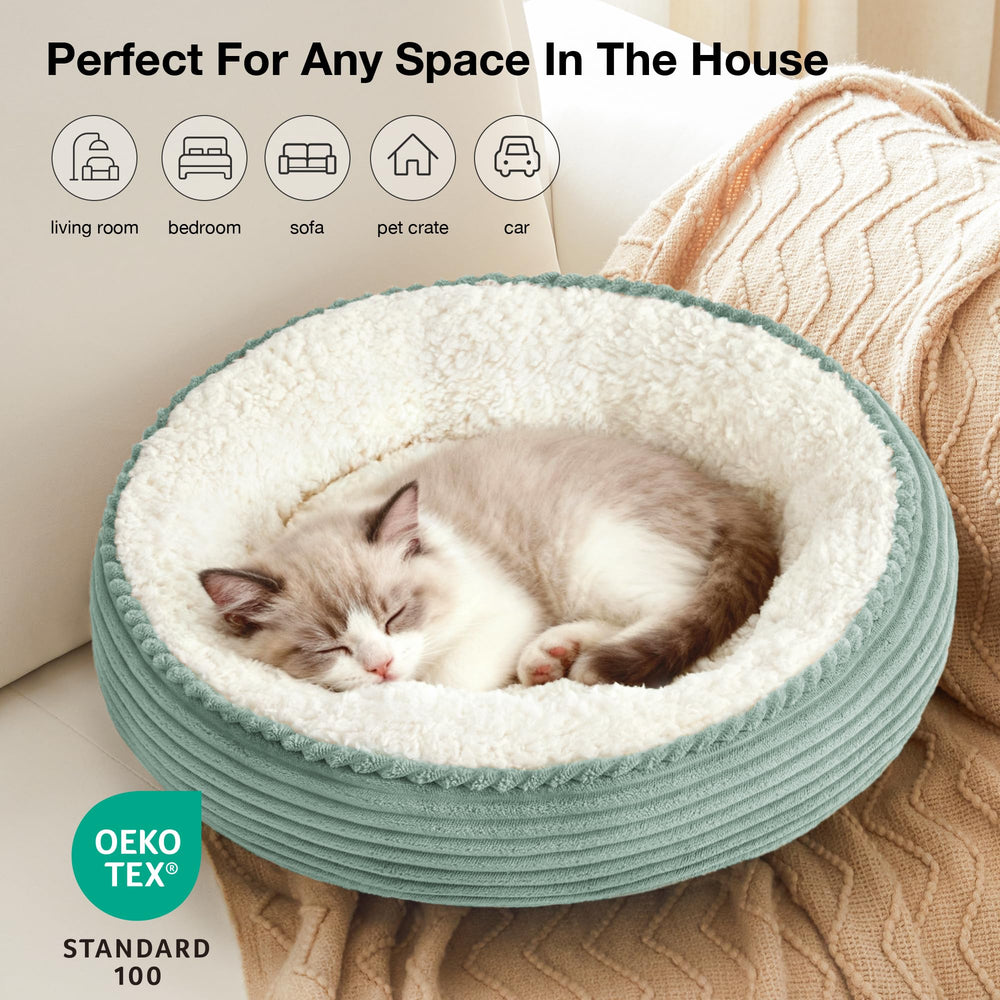 Love's cabin machine-washable bed shown for easy care.