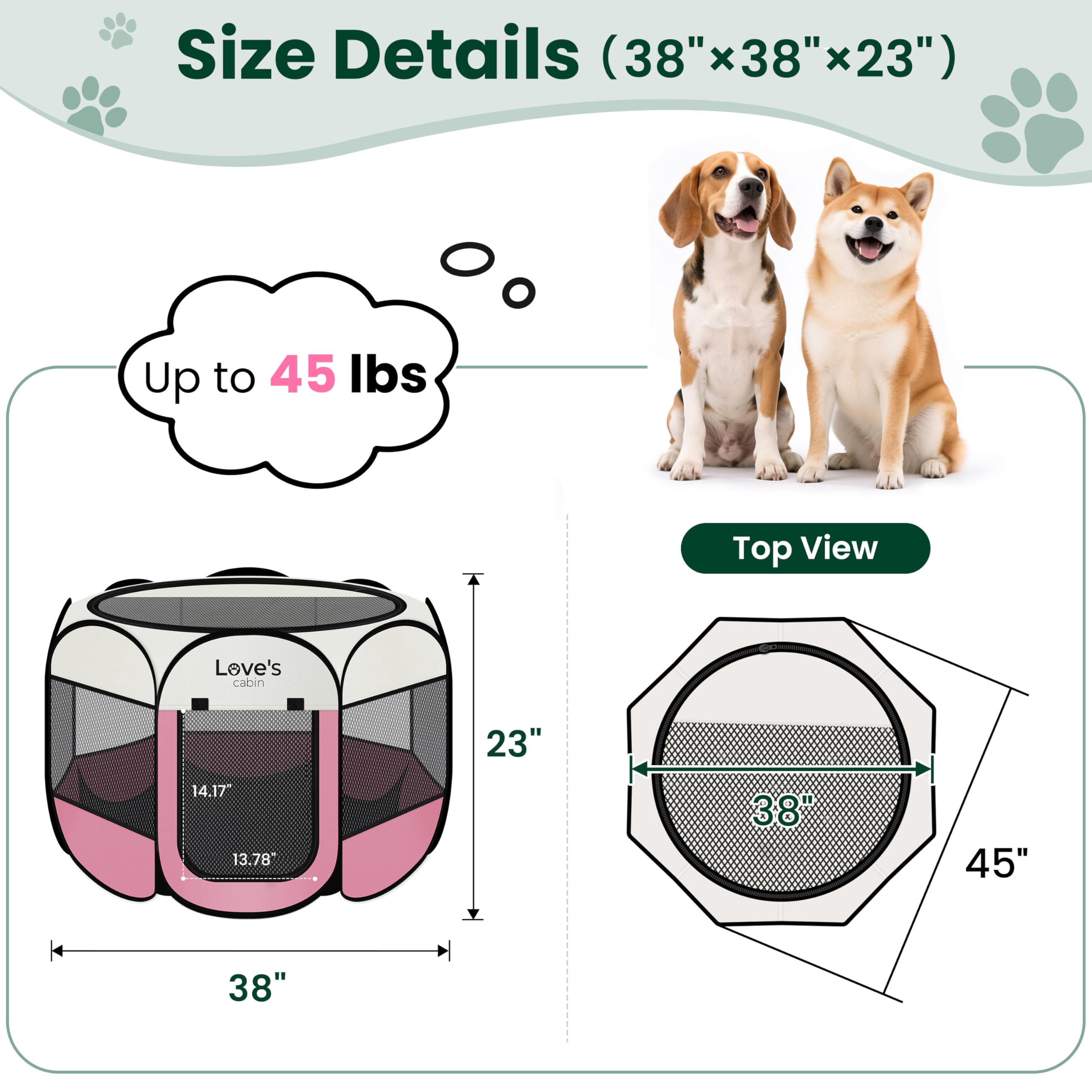 Love's cabin mesh and fabric offer durable ventilation for pets.