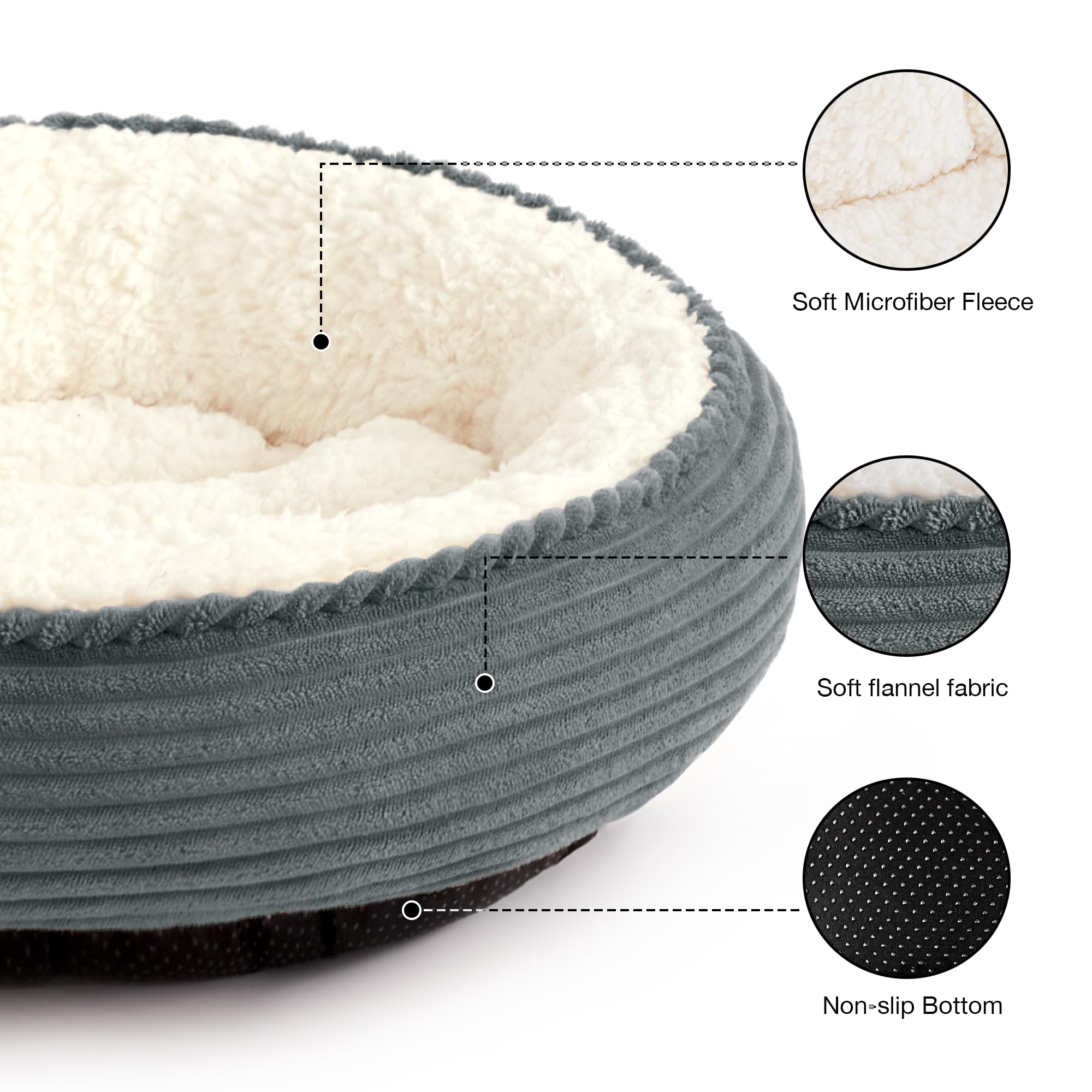 Love's cabin round bed nest walls provide a secure cozy resting space.