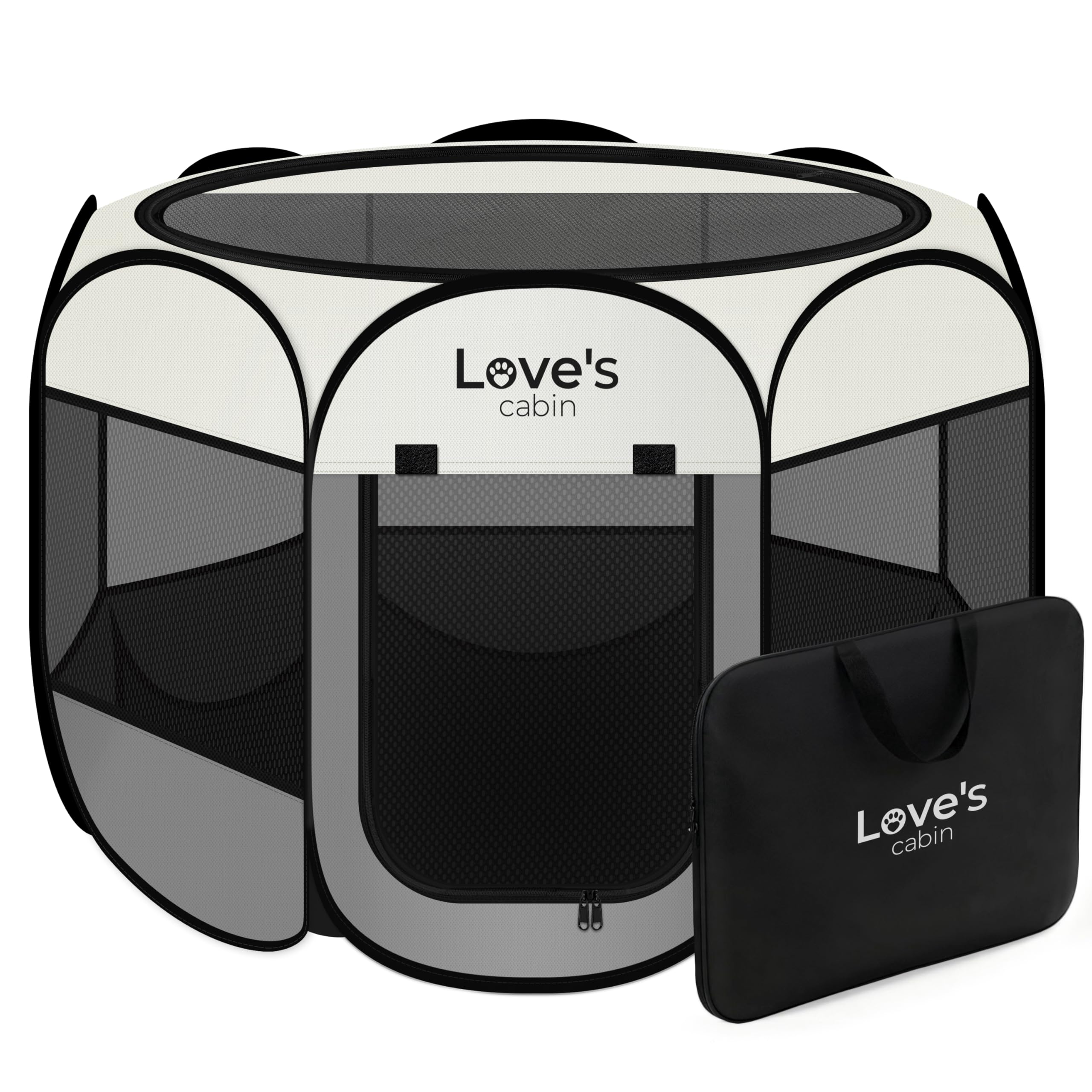 Love's cabin pet playpen circular eight-panel design for spacious indoor containment