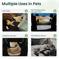 Love's cabin pet playpen door access enables easy pet entry and exit.