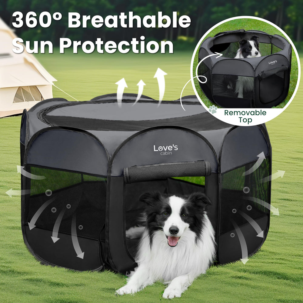 Love's cabin playpen easy to wipe clean and maintain.
