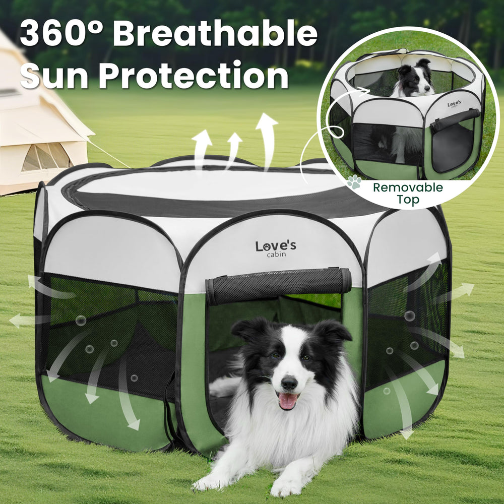Love's cabin pet playpen olive green easy to clean after play