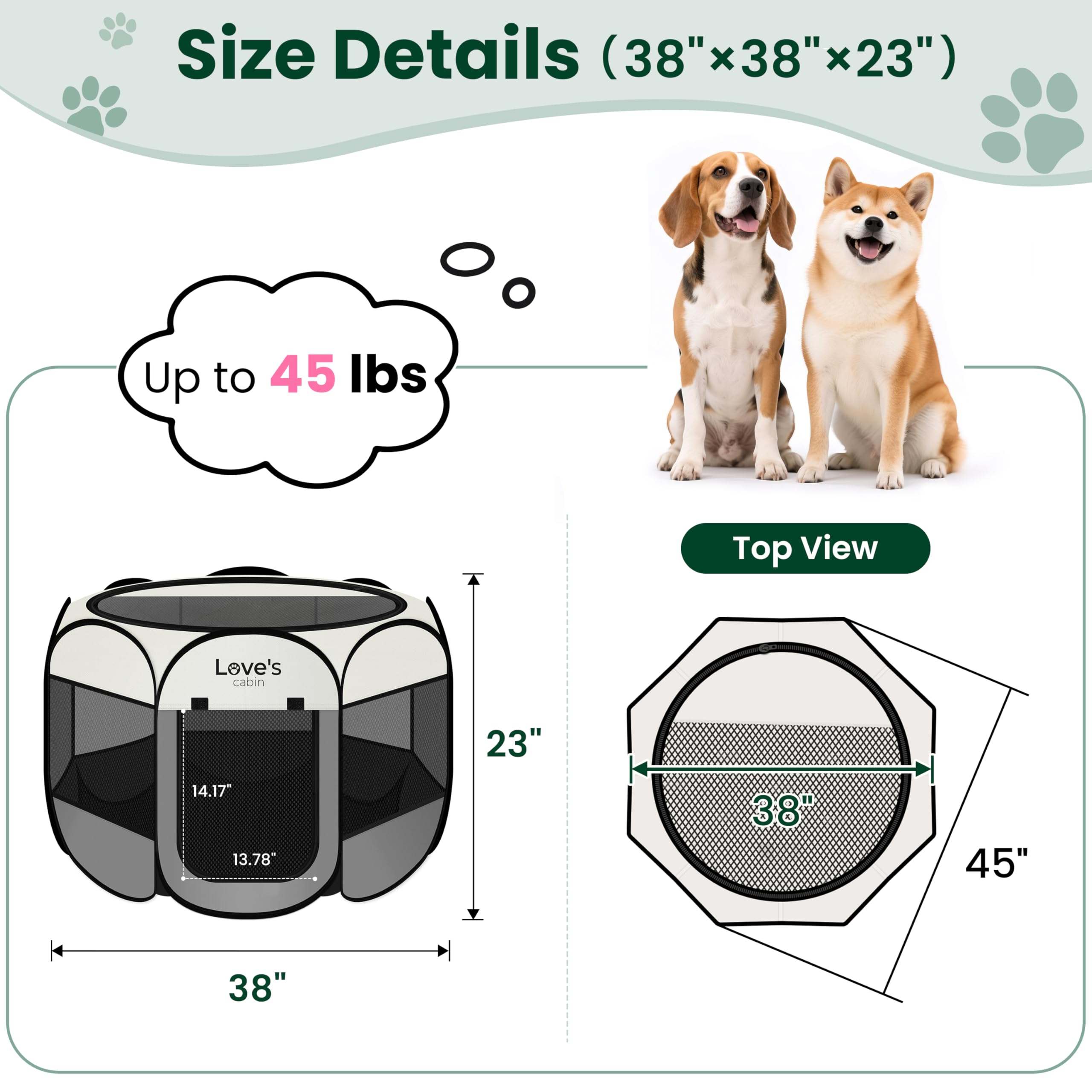 Love's Cabin removable zippered top for indoor use or shaded outdoor time.