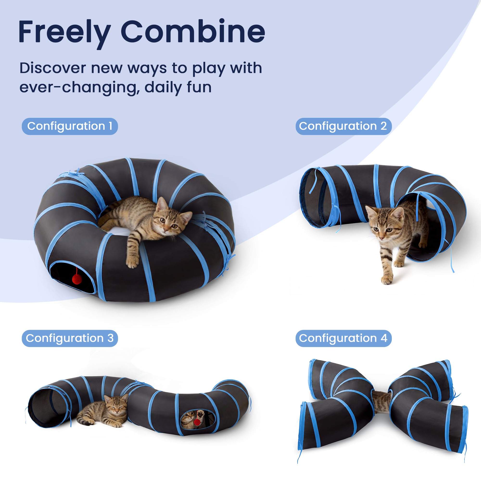 Love's cabin Round Cat Tunnel with peek holes invites curious exploration.