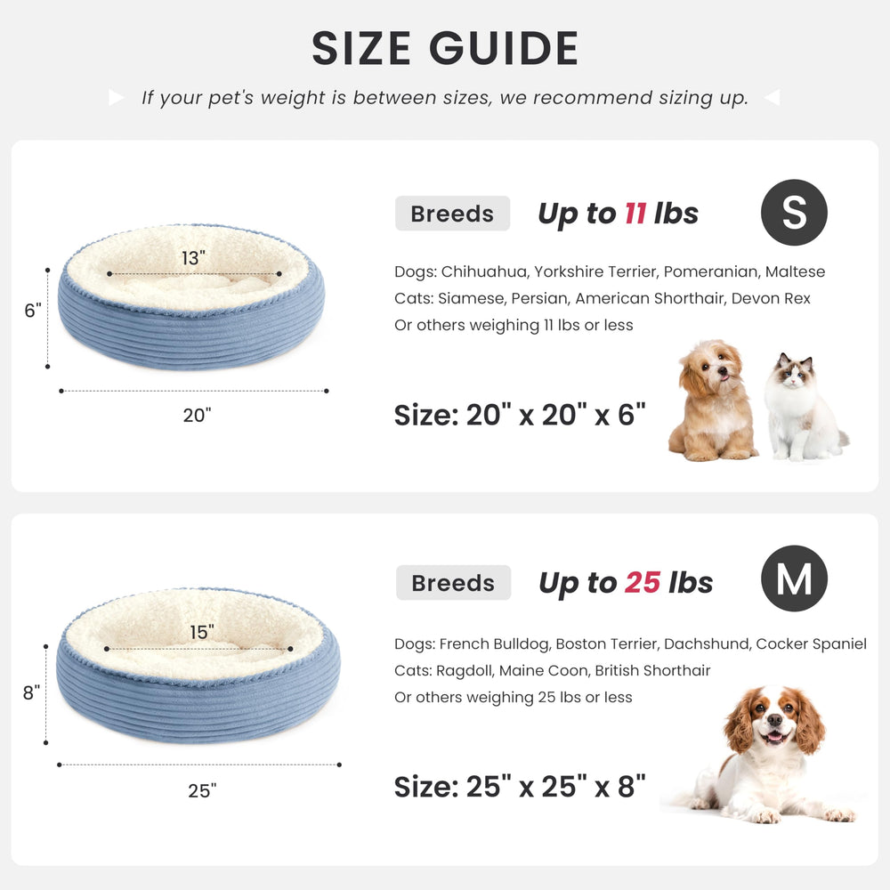 Love's cabin round donut bed close-up fabric reveals premium pile and soft texture