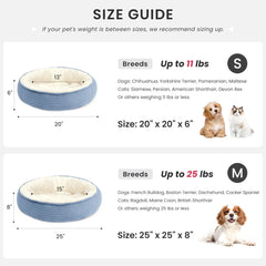 Love's cabin round donut bed close-up fabric reveals premium pile and soft texture