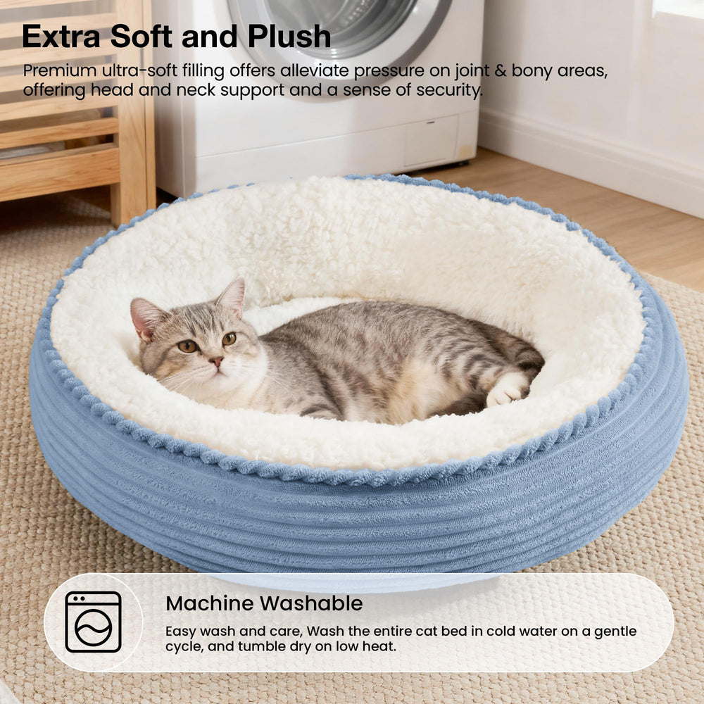 Love's cabin round donut bed machine-washable design for easy cleanup