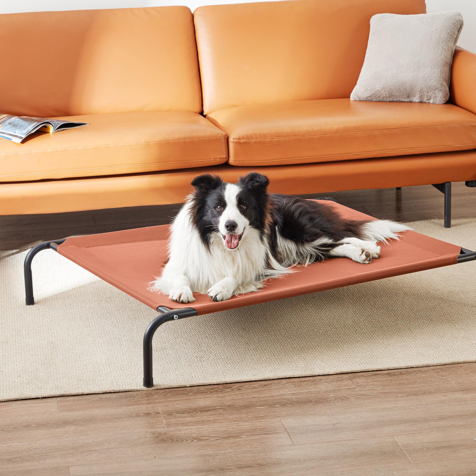 Love's cabin terracotta color blends with home and yard spaces.