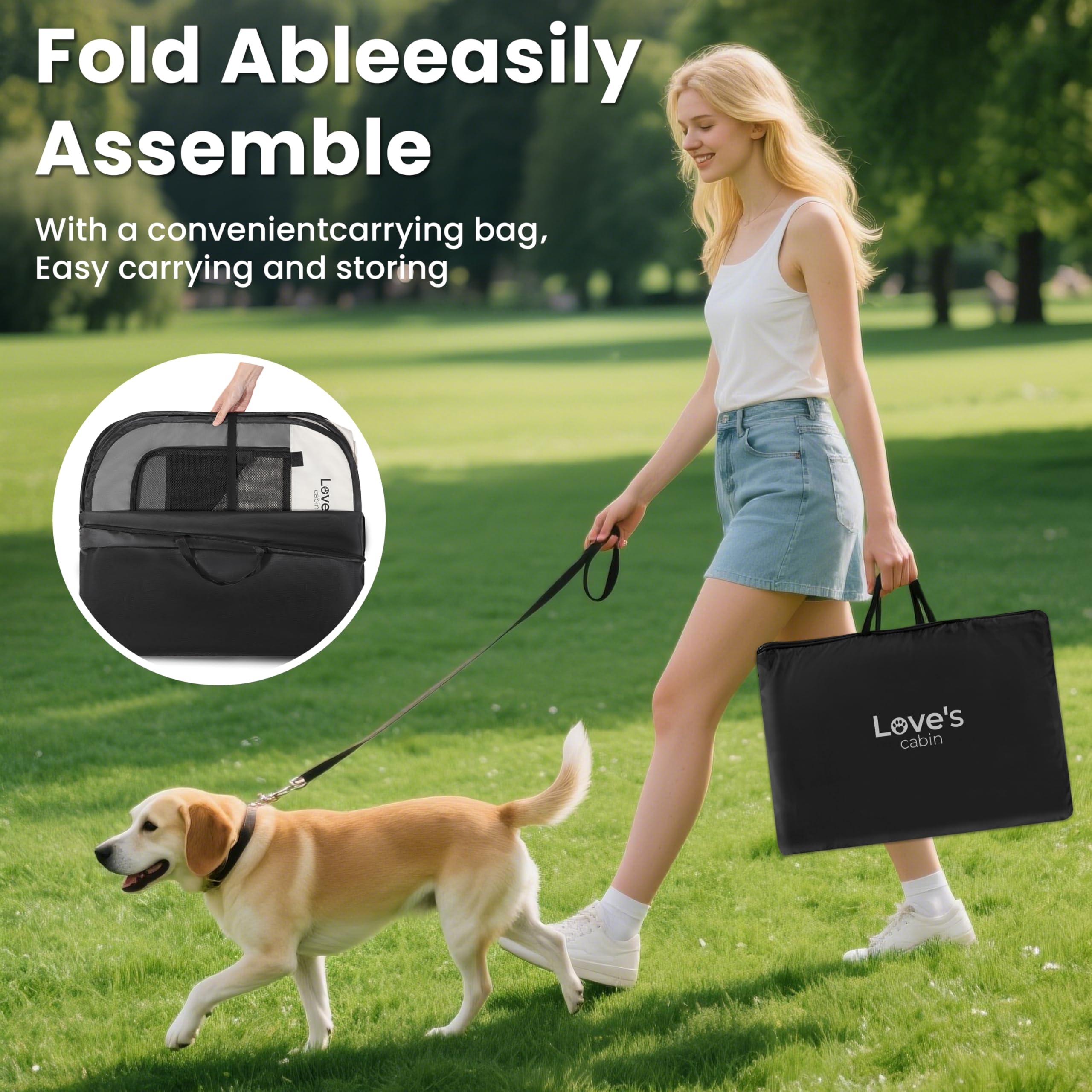 Love's cabin water-resistant mesh fabric ensures durable outdoor use