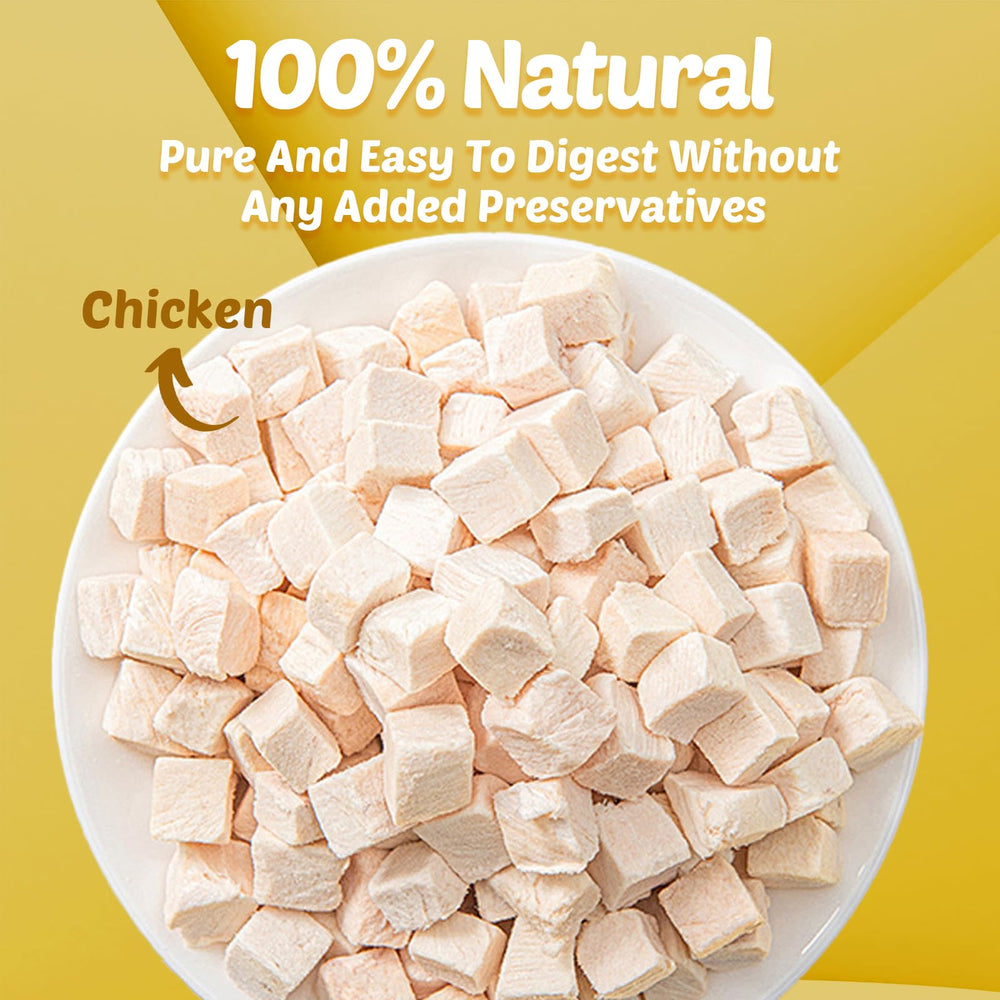Loves4Pets packaging label highlighting real chicken and grain-free formula.