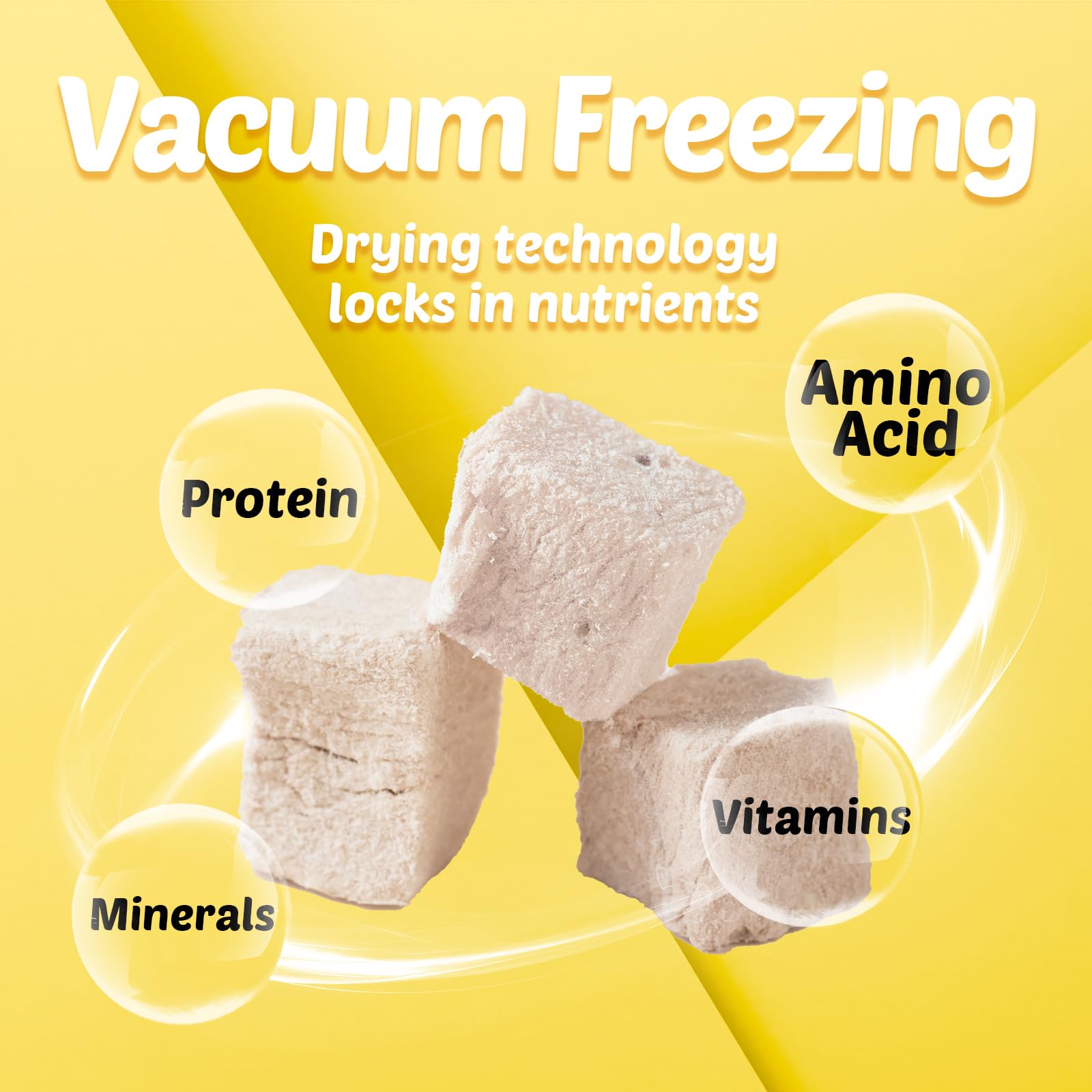 Hand portion of protein-packed chicken cubes ready for serving.