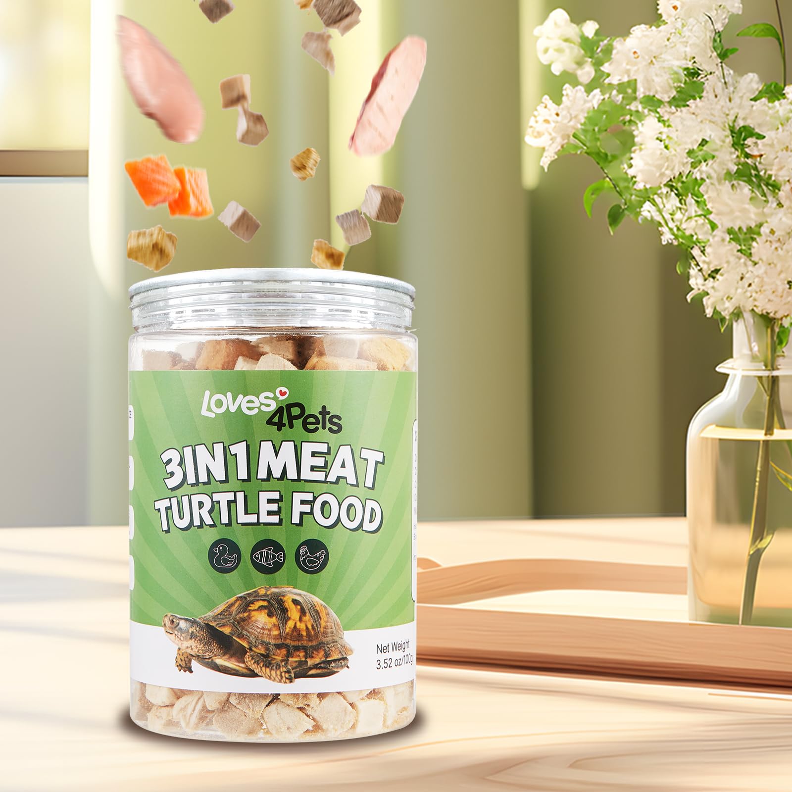 Loves4Pets soaked-meal-for-turtles demonstrates quick-soft texture after soaking.