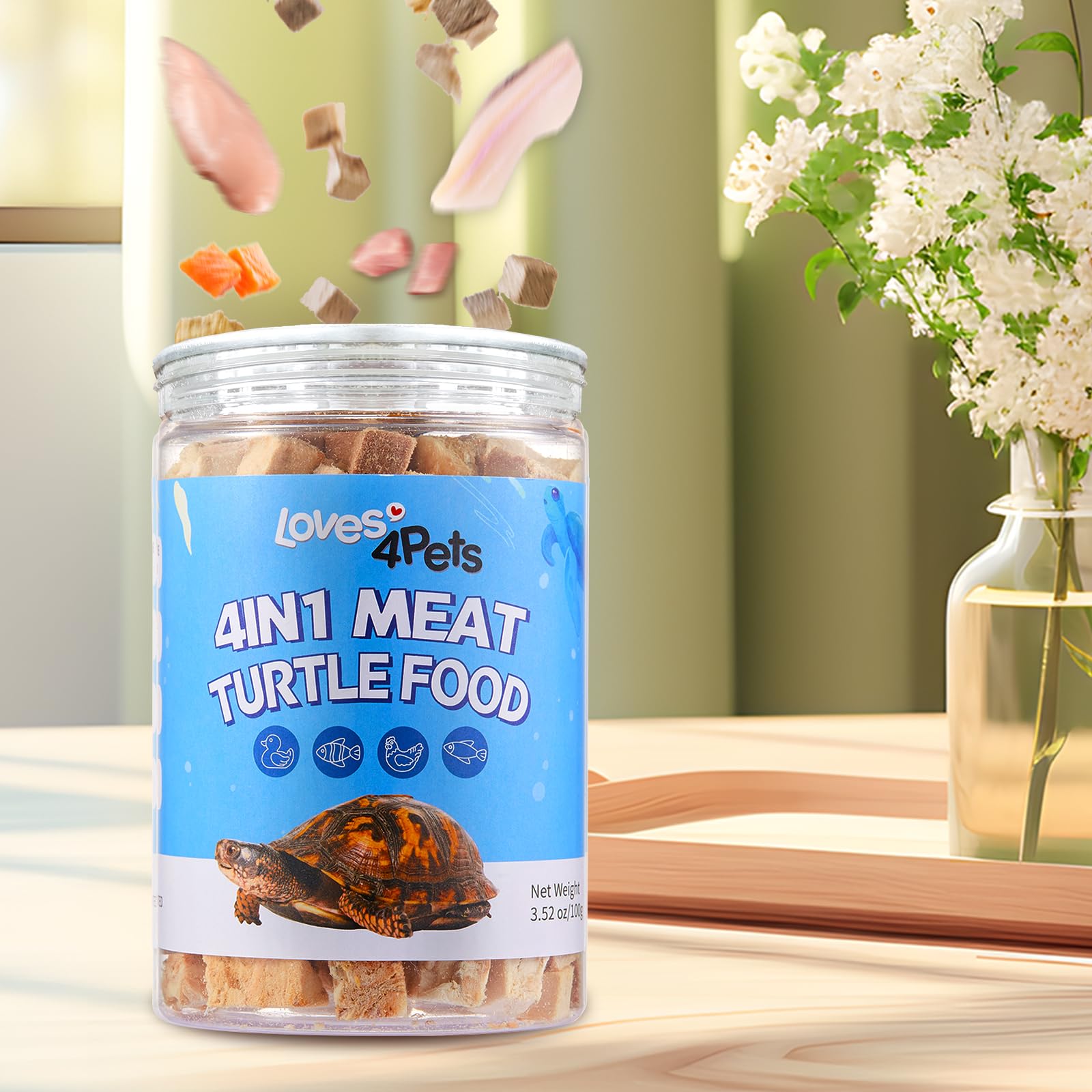 Loves4Pets Turtle Food nutrient-rich formula with vitamins and minerals for wellness