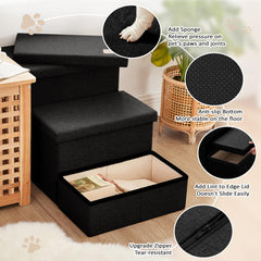 Love's cabin 18-inch-height stairs fit most beds and couches.