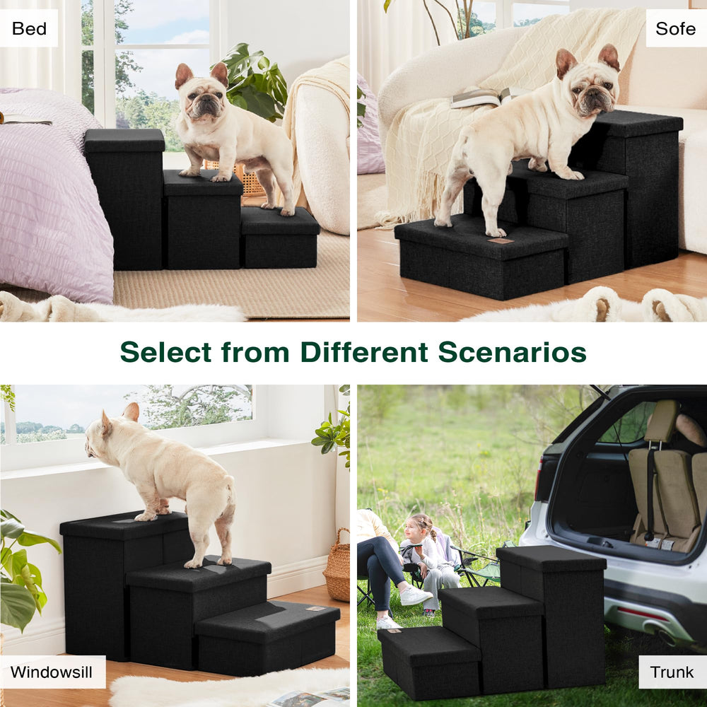 Supports up to 200 lbs for Love's cabin dog stairs.
