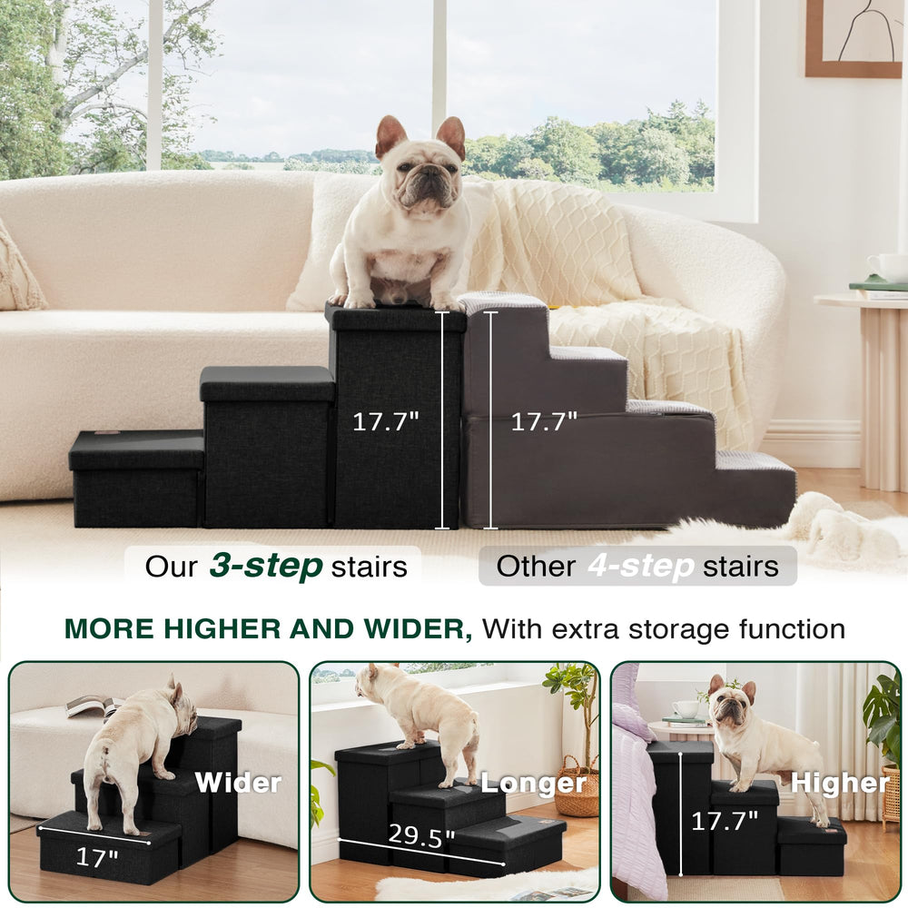 Foldable design of Love's cabin stairs eases compact storage.
