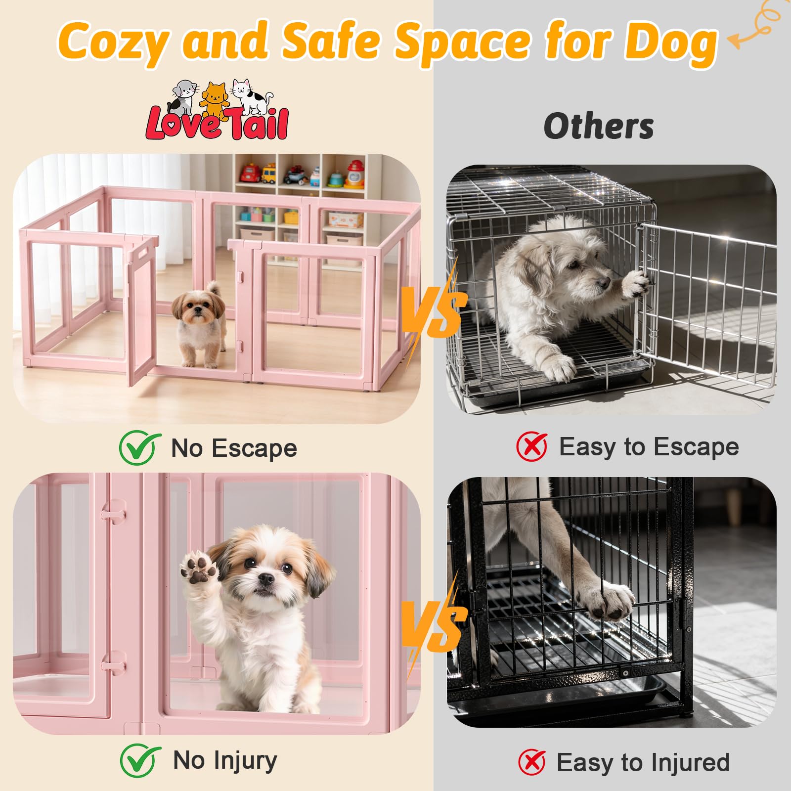 LoveTail pink frame highlights modern design and easy setup