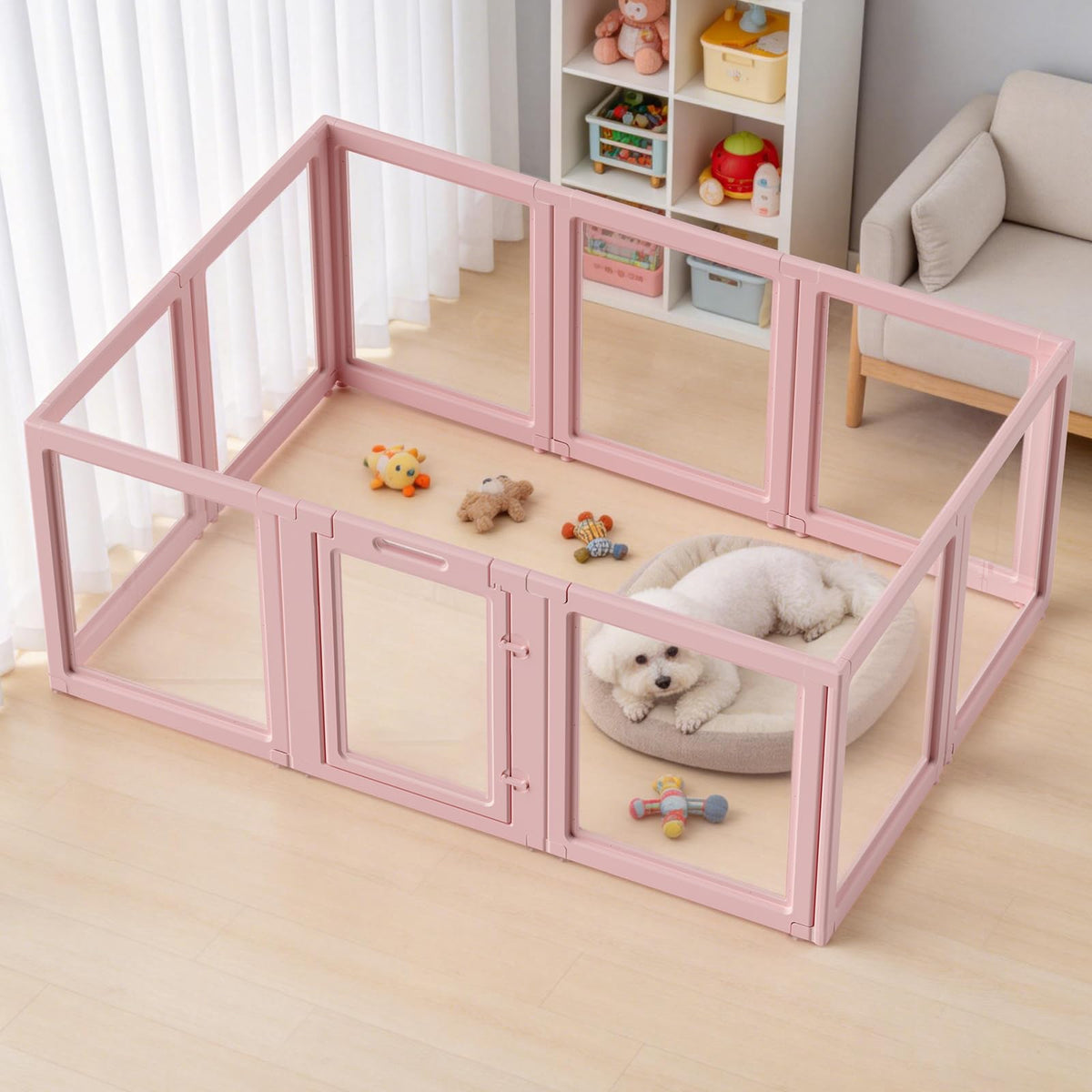 LoveTail DIY clear acrylic dog playpen panel lets you watch your puppy clearly