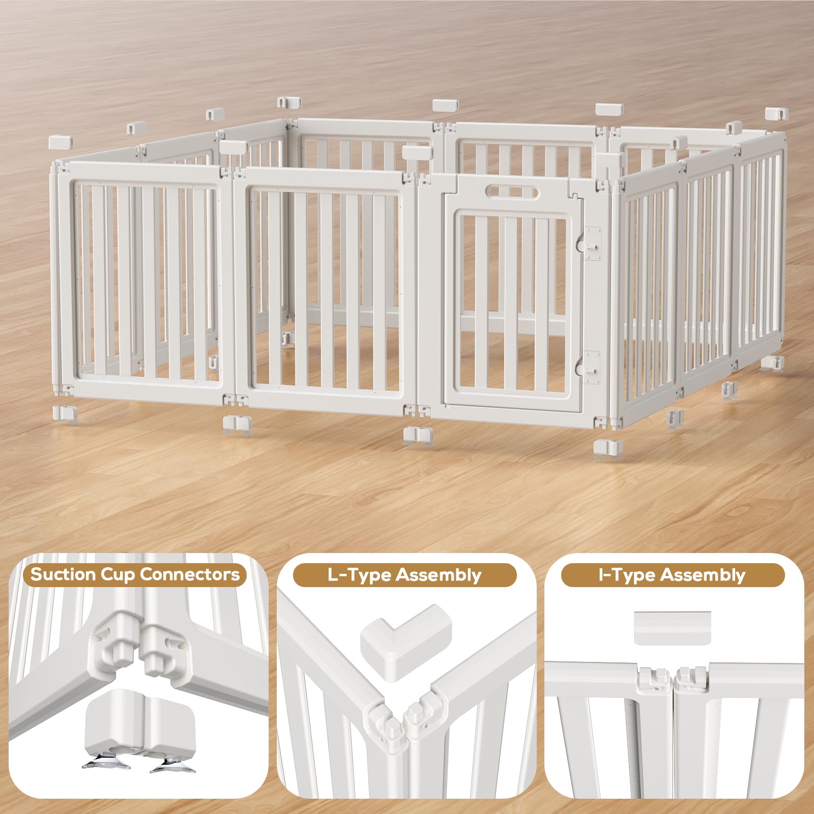 LoveTail 12-panel dog playpen arranged in a flexible layout