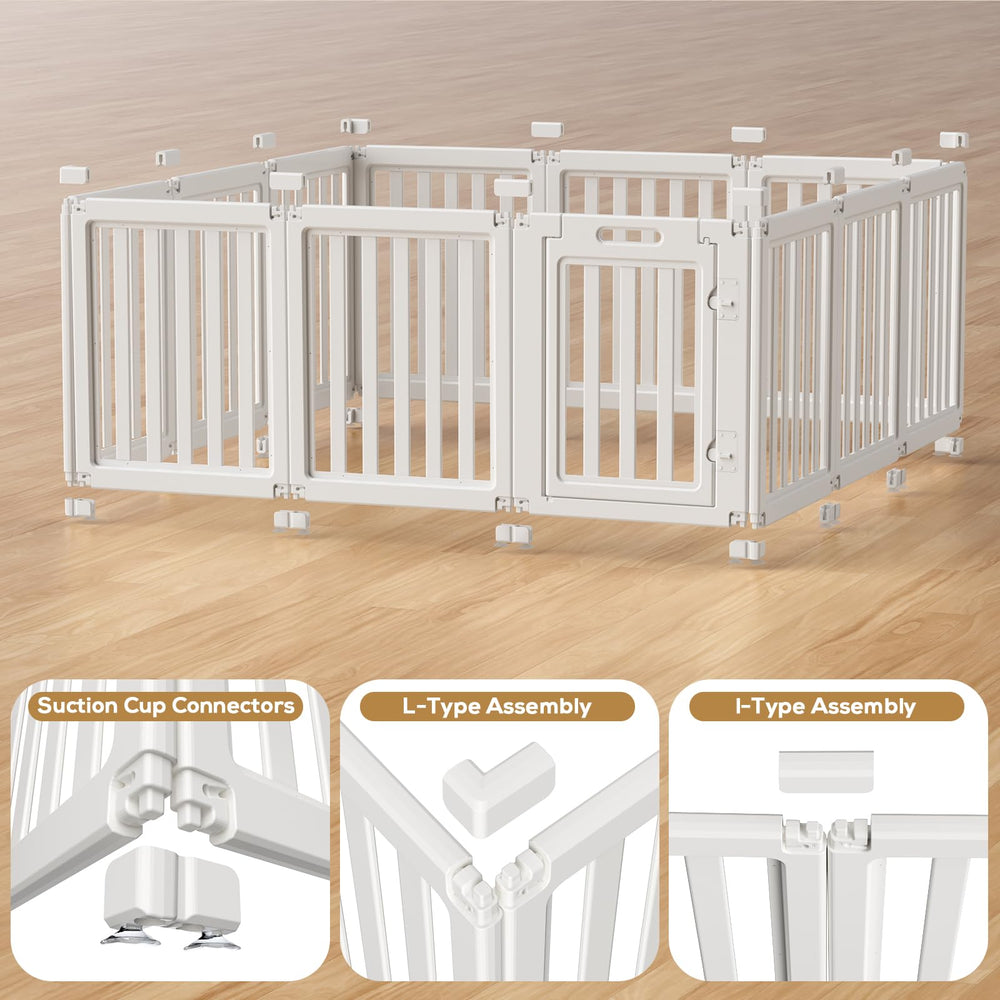 LoveTail 12-panel dog playpen arranged in a flexible layout