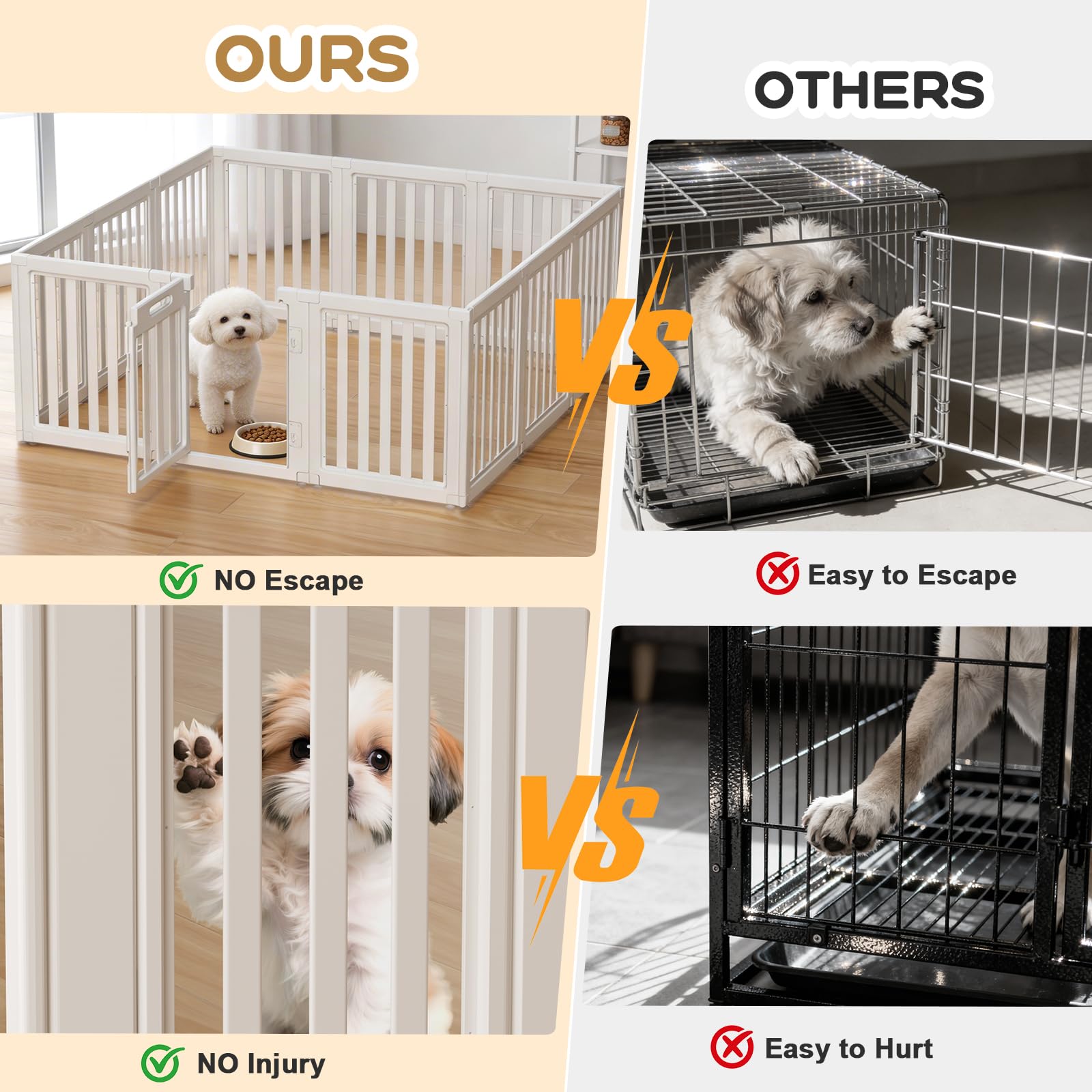 LoveTail tool-free assembly dog playpen ready for quick setup