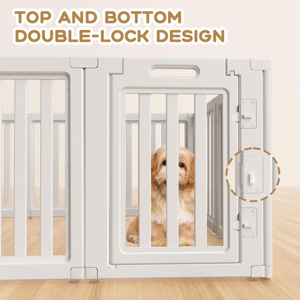 LoveTail white dog playpen bright and unobtrusive in home